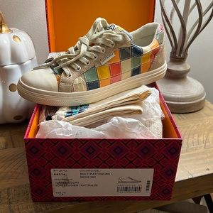 Tory Burch Goat Leather/Suede Patchwork Sneaker